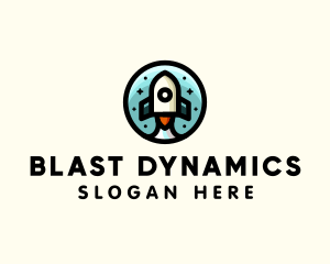 Space Rocket Cartoon logo design