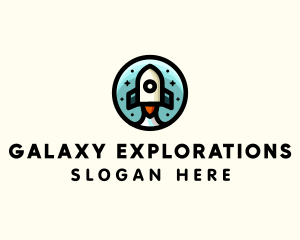 Space Rocket Cartoon logo design