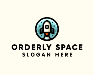 Space Rocket Cartoon logo design