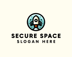 Space Rocket Cartoon logo design