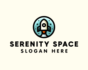 Space Rocket Cartoon logo design