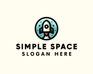 Space Rocket Cartoon logo design