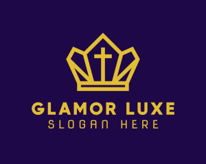 Cross Luxury Crown logo design