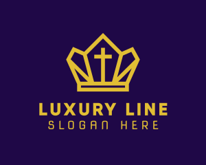 Cross Luxury Crown logo design