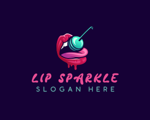 Erotic Lollipop Lips logo design