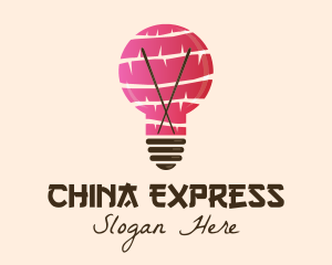 Light Bulb Chopsticks  logo design