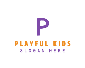 Kids Purple Crayon logo design