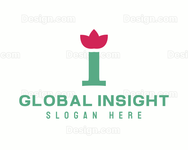 Green & Pink Floral I Logo