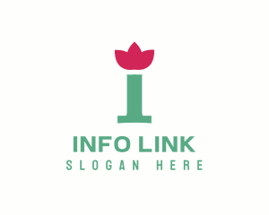 Green & Pink Floral I logo design