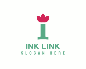 Green & Pink Floral I logo design