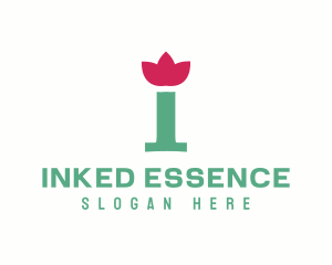 Green & Pink Floral I logo design