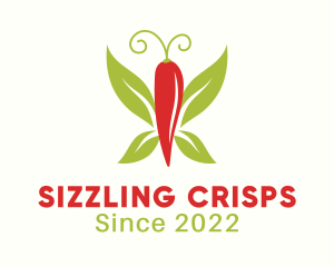 Chili Pepper Butterfly logo design