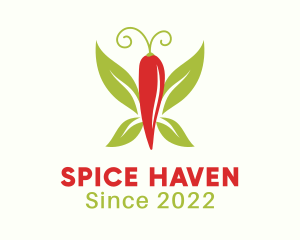 Chili Pepper Butterfly logo design