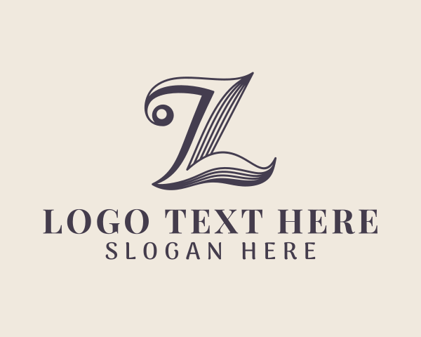 Elegant Antique Script Letter L logo