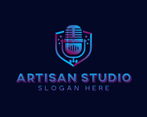 Studio Singer Microphone logo design