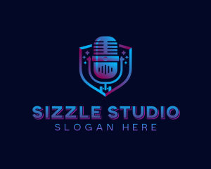 Studio Singer Microphone logo design