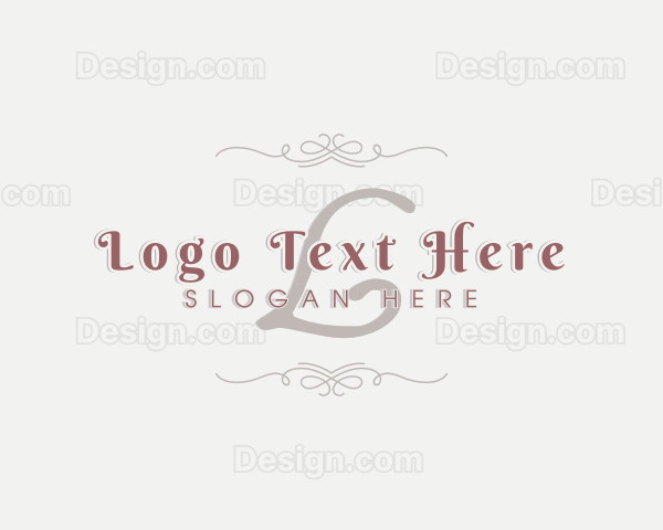 Retro Elegant Wedding Ornament Logo