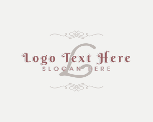 Retro Elegant Wedding Ornament logo