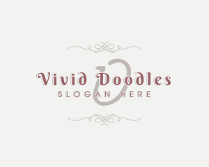 Retro Elegant Wedding Ornament logo design