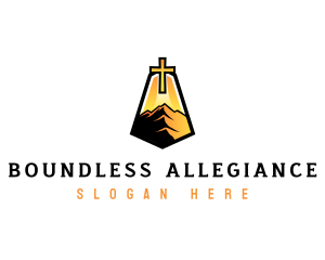 Religious Mountain  Cross  logo