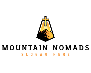 Religious Mountain  Cross  logo design