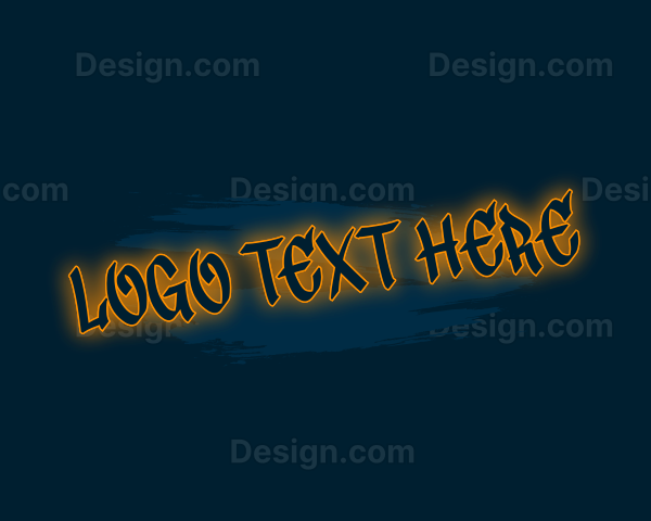 Glowing Graffiti Wordmark Logo