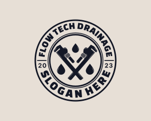 Drainage Pipe Wrench logo design