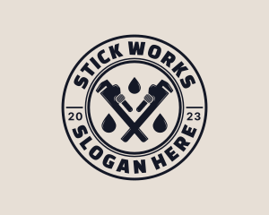 Drainage Pipe Wrench logo design