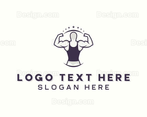 Muscular Strong Man Logo