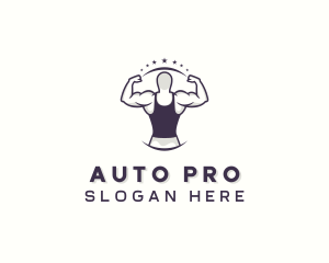 Muscular Strong Man logo