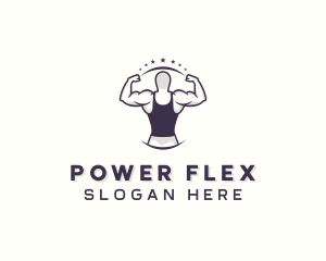 Muscular Strong Man logo design