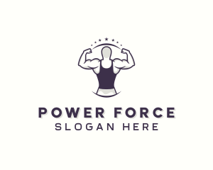 Muscular Strong Man logo design