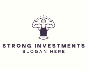 Muscular Strong Man logo