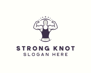 Muscular Strong Man logo design