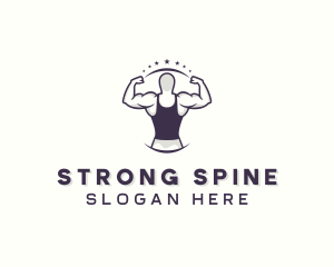 Muscular Strong Man logo design