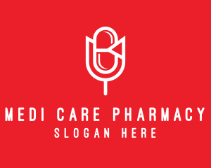 Tulip Capsule Pharmacy logo design