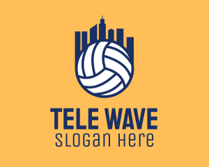 Volleyball Building City logo design