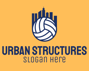 Volleyball Building City logo