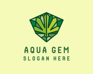 Cannabis Leaf Gem logo design