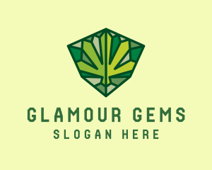 Cannabis Leaf Gem logo design