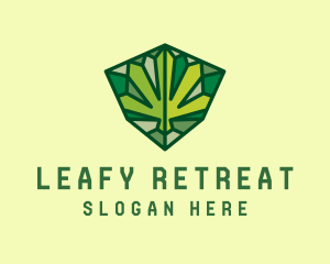 Cannabis Leaf Gem logo design