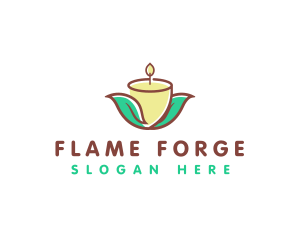 Candle Wax Leaf logo design