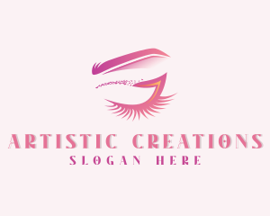 Makeup Artist Eyelashes Beautician logo design