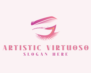 Makeup Artist Eyelashes Beautician logo design