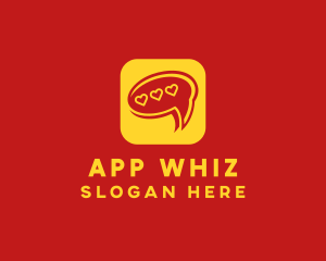 Message Chat Heart App logo design