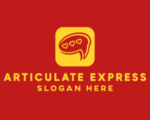 Message Chat Heart App logo design