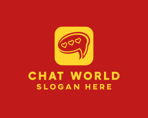 Message Chat Heart App logo design