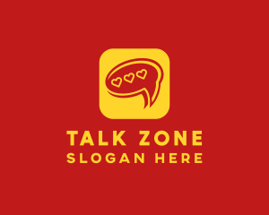 Message Chat Heart App logo design