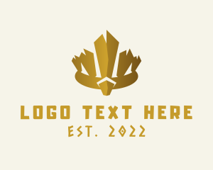 Coronet - Gold Tribal Crown Headdress logo design