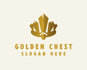 Gold Tribal Crown Headdress logo design